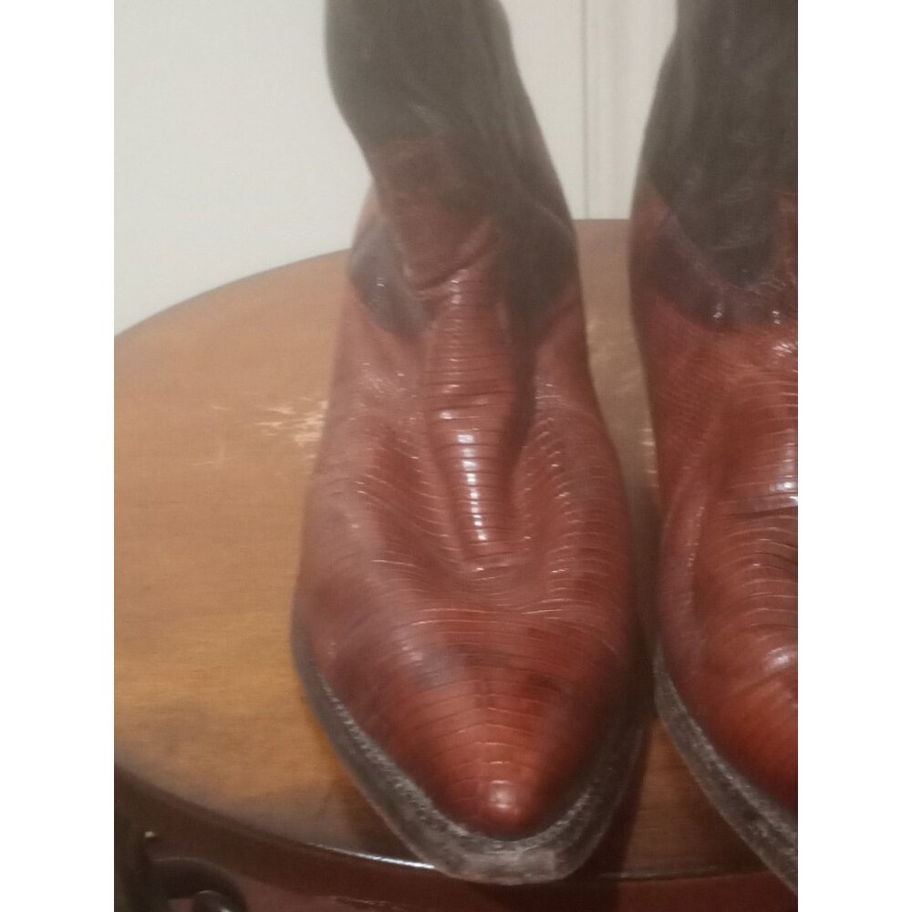Justin Womens Pointed Toe Slip On Mid Length Boots Brown Size 6.5B - Picture 7 of 12